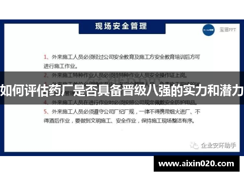 如何评估药厂是否具备晋级八强的实力和潜力